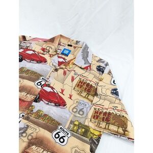 GM by David Carey Route 66 Button Down Shirt All Over Men's Size Large